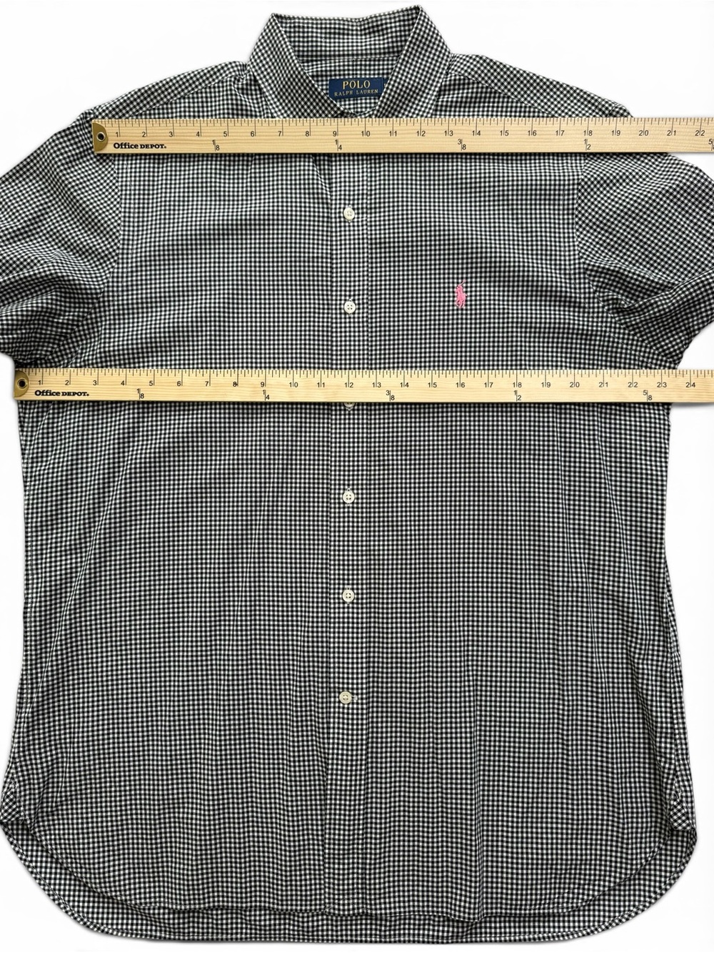 Polo by Ralph Lauren Black & White Gingham Button-Down Men’s Large 16.5 32/33 - Picture 3 of 9